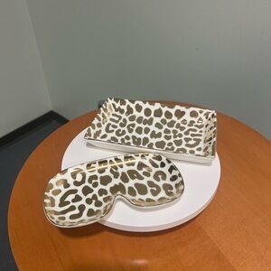 Mark & Graham Leopard Print Trinket Dishes White and Gold!